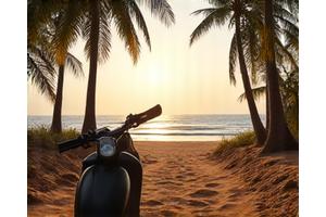 Mark's photo of a scooter on a Goa beach